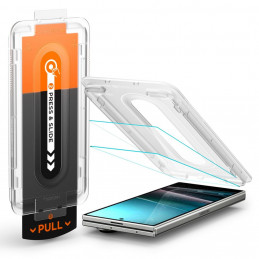 „Spigen Glas.TR EZ Fit Pro HD“ grūdinto stiklo 2 vnt. pakuotė, skirta „Samsung Galaxy Z Fold 7“ - skaidrus
