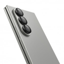 „Spigen Optik Pro HD Glas.TR EZ Fit“ 2 kameros apsauginių stikliukų rinkinys, skirtas „Samsung Galaxy Z Fold 7“ – juodas