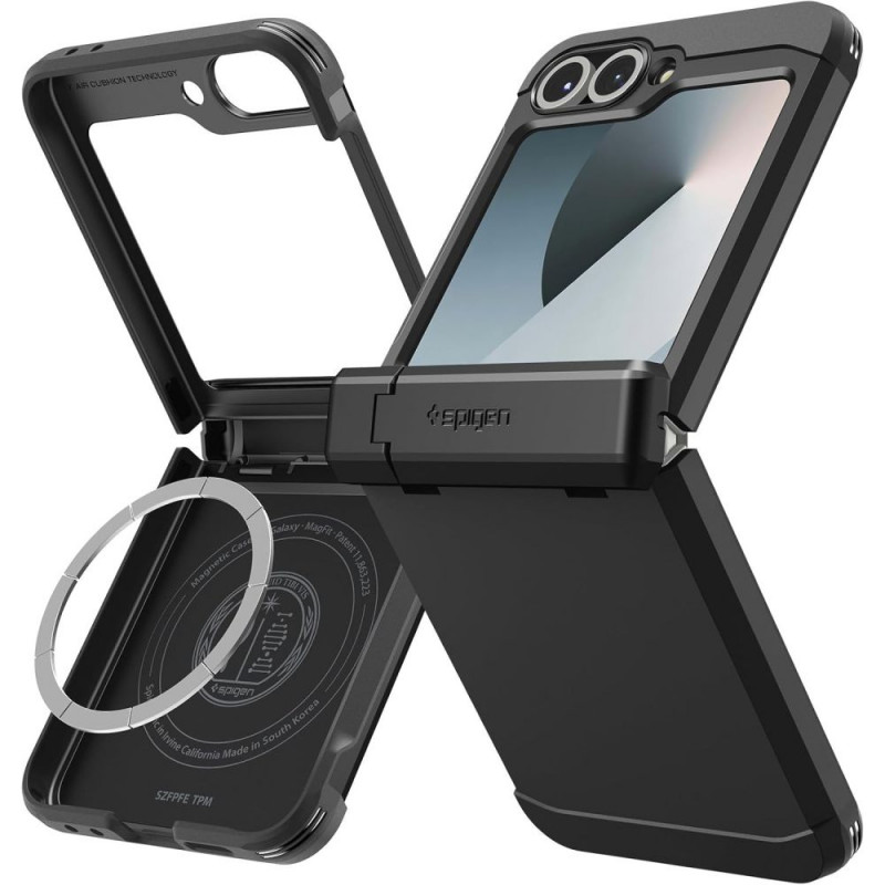 „Spigen Tough Armor Pro MagSafe“ dėklas, skirtas „Samsung Galaxy Z Flip 6 / 7 FE“ – juodas