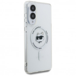 Karl Lagerfeld „MagSafe“ dėklas su „Button Choupette Head“ logotipu ir logotipu, skirtas „Samsung Galaxy S25 Edge“ – bal...