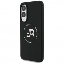 Karl Lagerfeld silikoninis „MagSafe“ dėklas su „Heads And Circle“ detalėmis, skirtas „Samsung Galaxy S25 Edge“ – juodas