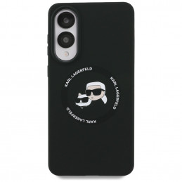 Karl Lagerfeld silikoninis „MagSafe“ dėklas su „Heads And Circle“ detalėmis, skirtas „Samsung Galaxy S25 Edge“ – juodas