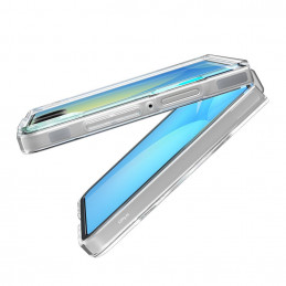 „Spigen AirSkin Mag MagSafe“ dėklas, skirtas „Samsung Galaxy Z Flip 7“ – skaidrus ir baltas