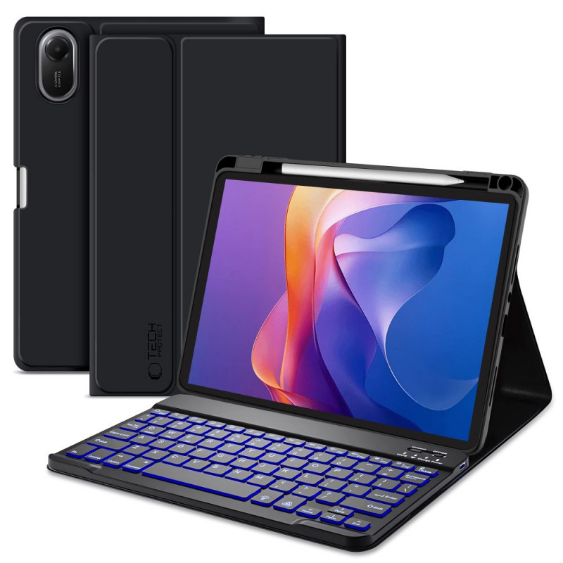 „Tech-Protect SC“ rašiklio dėklas, skirtas „Xiaomi Redmi Pad 2 11.0“ su klaviatūra – juodas