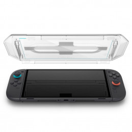„Spigen Glas.Tr EZ FIT“ grūdinto stiklo 2 vnt. pakuotė, skirta „Nintendo Switch 2“ – skaidrus
