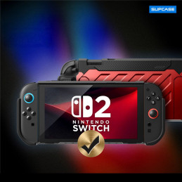 „Supcase Unicorn Beetle Pro“ dėklas, skirtas „Nintendo Switch 2“ – raudonas ir juodas
