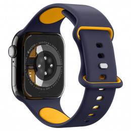 „Spigen Nano Pop“ dirželis, skirtas „Apple Watch 44 / 45 / 46 / 49 mm“ – tamsiai mėlynas ir geltonas