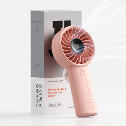 „Jisulife“ nešiojamasis ventiliatorius „Life4“, 3600 mAh, nešiojamas USB ventiliatorius – rožinis