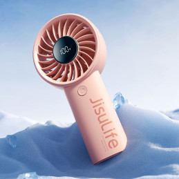 „Jisulife“ nešiojamasis ventiliatorius „Life4“, 3600 mAh, nešiojamas USB ventiliatorius – rožinis