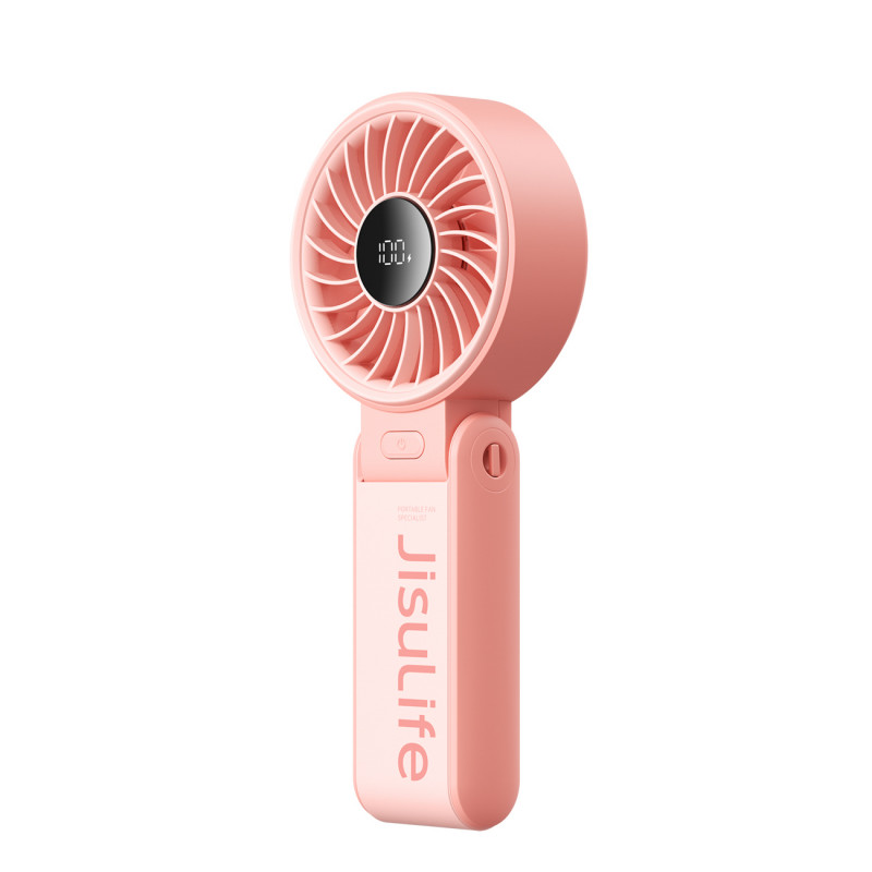 „Jisulife“ nešiojamasis ventiliatorius „Life7“, 3600 mAh, nešiojamas USB ventiliatorius – rožinis