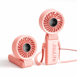 „Jisulife“ nešiojamasis ventiliatorius „Life7“, 3600 mAh, nešiojamas USB ventiliatorius – rožinis