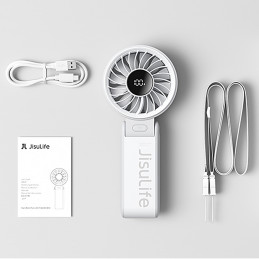„Jisulife“ nešiojamasis ventiliatorius „Life7“ 3600mAh nešiojamasis USB ventiliatorius – pilkas
