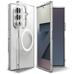 „Ringke Fusion“ magnetinis „MagSafe“ dėklas, skirtas „Samsung Galaxy Z Fold 7“ – skaidrus