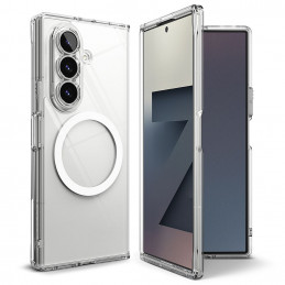 „Ringke Fusion“ magnetinis „MagSafe“ dėklas, skirtas „Samsung Galaxy Z Fold 7“ – skaidrus