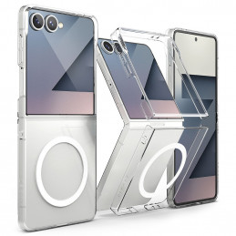 „Ringke Slim“ magnetinis „MagSafe“ dėklas, skirtas „Samsung Galaxy Z Flip 7“ – skaidrus