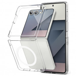 „Ringke Slim“ magnetinis „MagSafe“ dėklas, skirtas „Samsung Galaxy Z Flip 7“ – skaidrus