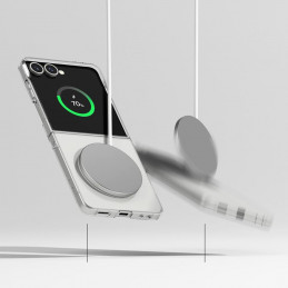 „Ringke Slim“ magnetinis „MagSafe“ dėklas, skirtas „Samsung Galaxy Z Flip 7“ – skaidrus