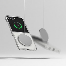„Ringke Fusion“ magnetinis „MagSafe“ dėklas, skirtas „Samsung Galaxy Z Flip 7“ – skaidrus