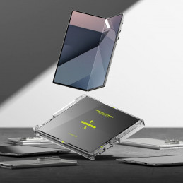 „Ringke Dual Easy Pro“ 2 apsauginių plėvelių pakuotė, skirta „Samsung Galaxy Z Fold 7“ - skaidri.