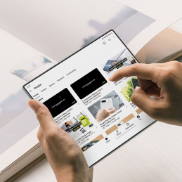 „Ringke Dual Easy Pro“ 2 apsauginių plėvelių pakuotė, skirta „Samsung Galaxy Z Fold 7“ - skaidri.