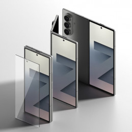 „Ringke Cover Display Easy Slide“ grūdinto stiklo 2 vnt. pakuotė, skirta „Samsung Galaxy Z Fold 7“ – permatomas