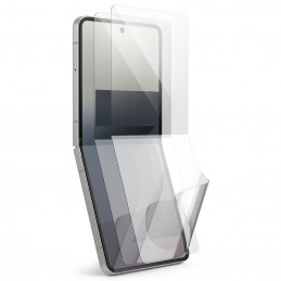 „Ringke Dual Easy Pro“ 2 apsauginių plėvelių pakuotė, skirta „Samsung Galaxy Z Flip 7“ - skaidri.