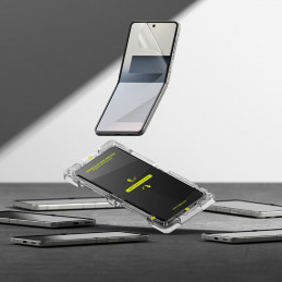 „Ringke Dual Easy Pro“ 2 apsauginių plėvelių pakuotė, skirta „Samsung Galaxy Z Flip 7“ - skaidri.