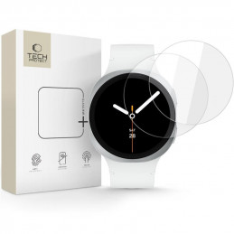 „Tech-Protect Glass Fit+“ 2 grūdinto stiklo pakuotė, skirta „Samsung Galaxy Watch 8 40 mm“ – skaidri