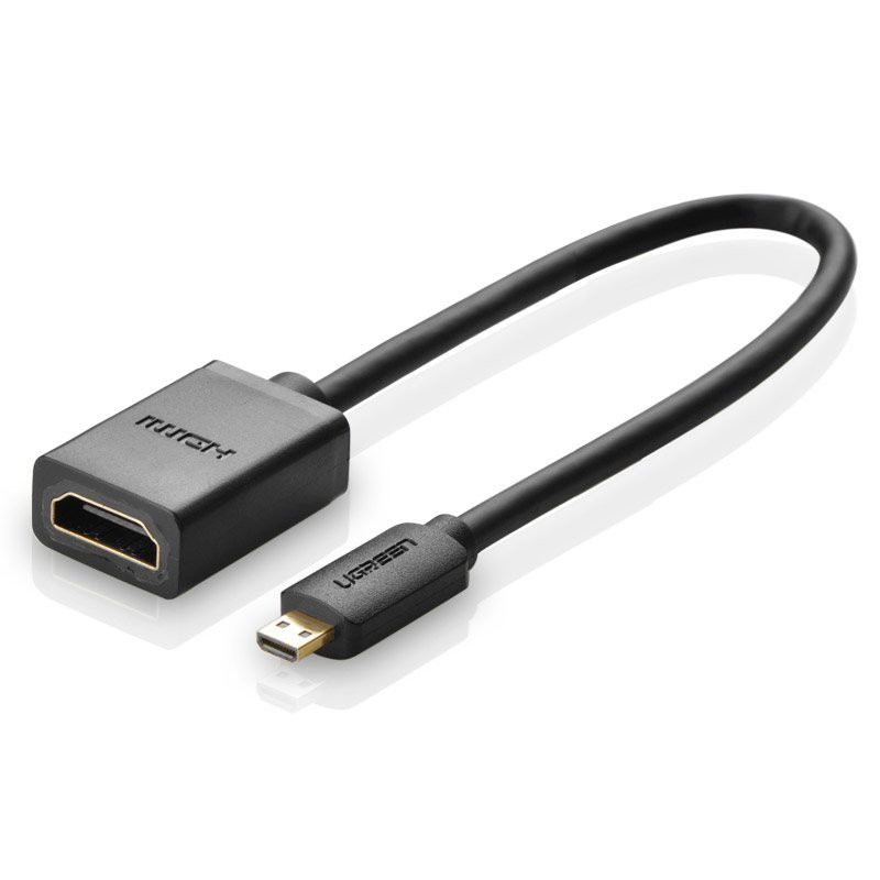 Ugreen kabelio adapterio adapteris HDMI - micro HDMI 19 kontaktų 20 cm juodas (20134)