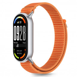 „Tech-Protect“ nailoninis „Pro“ dirželis, skirtas „Xiaomi Smart Band 8 / 9 / 10 / NFC“ – oranžinės ir pilkos spalvos