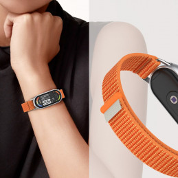 „Tech-Protect“ nailoninis „Pro“ dirželis, skirtas „Xiaomi Smart Band 8 / 9 / 10 / NFC“ – oranžinės ir pilkos spalvos