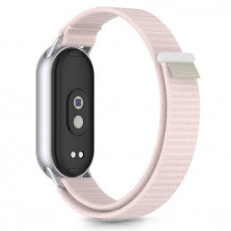 „Tech-Protect“ nailono „Pro“ dirželis, skirtas „Xiaomi Smart Band 8 / 9 / 10 / NFC“ – rožinės ir pilkos spalvos