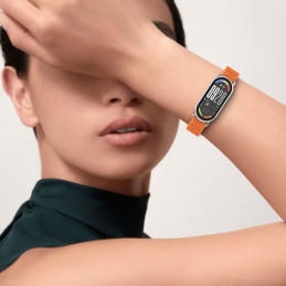 „Tech-Protect“ nailono „Pro“ dirželis, skirtas „Xiaomi Smart Band 8 / 9 / 10 / NFC“ – rožinės ir pilkos spalvos