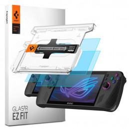 „Spigen Glas.TR EZ Fit“ grūdinto stiklo komplektas, skirtas „Asus Rog Ally X“ – skaidrus