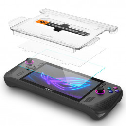 „Spigen Glas.TR EZ Fit“ grūdinto stiklo komplektas, skirtas „Asus Rog Ally X“ – skaidrus