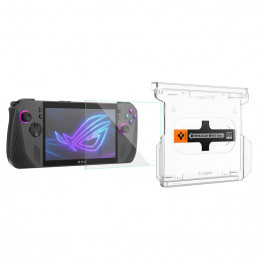 „Spigen Glas.TR EZ Fit“ grūdinto stiklo komplektas, skirtas „Asus Rog Ally X“ – skaidrus