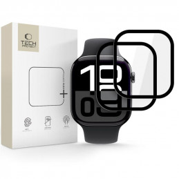 „Tech-Protect Glass Flex+ Hybrid Glass“ 2 vnt. pakuotė, skirta „Apple Watch 10“ (46 mm) – juoda