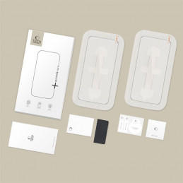 „Tech-Protect Quick Set+“ 2 grūdinto stiklo pakuotė, skirta „iPhone 15 Pro“ – juoda