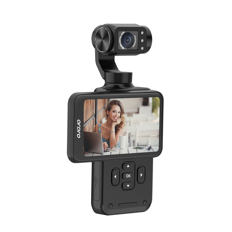 „Ordro Pocket M5“ 3 ašių stabilizatoriaus kamera, 5K, skirta vaizdo tinklaraščiams ir „YouTube“ – juoda