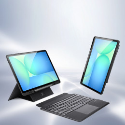 „Dux Ducis“ (DK serijos) klaviatūros dėklas, skirtas „Samsung Tab S10 FE+“ (Plus) – juodas