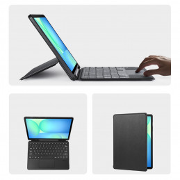 „Dux Ducis“ (DK serijos) klaviatūros dėklas, skirtas „Samsung Tab S10 FE+“ (Plus) – juodas