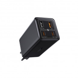 „Baseus GaN6 Pro“ įkroviklis 100 W, 2 x USB-C, 2 x USB-A, su juodu USB-C laidu, 1 m – juodas