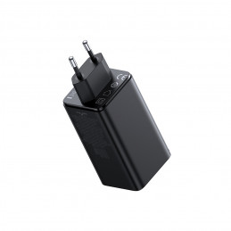 „Baseus GaN6 Pro“ įkroviklis 100 W, 2 x USB-C, 2 x USB-A, su juodu USB-C laidu, 1 m – juodas