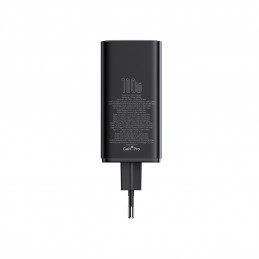 „Baseus GaN6 Pro“ įkroviklis 100 W, 2 x USB-C, 2 x USB-A, su juodu USB-C laidu, 1 m – juodas