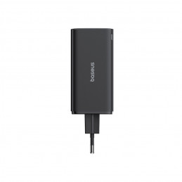 „Baseus GaN6 Pro“ įkroviklis 100 W, 2 x USB-C, 2 x USB-A, su juodu USB-C laidu, 1 m – juodas
