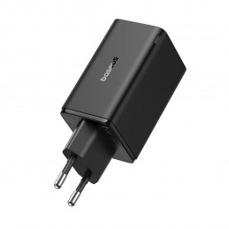 „Baseus GaN6 Pro“ įkroviklis, 65 W, 2 x USB-C, 2 x USB-A, su juodu USB-C laidu, 100 W, 1 m – juodas