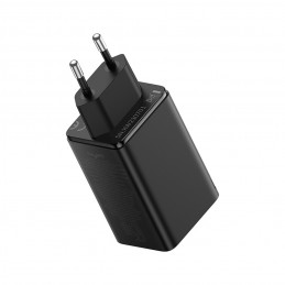 „Baseus GaN6 Pro“ įkroviklis, 65 W, 2 x USB-C, 2 x USB-A, su juodu USB-C laidu, 100 W, 1 m – juodas