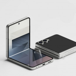 „Ringke Protector Pro 3-in-1“ apsauginis rinkinys, skirtas „Samsung Galaxy Z Flip 7“ – skaidrus
