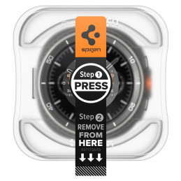 „Spigen Glas.TR Ez-Fit“ grūdintas stiklas, skirtas „Samsung Galaxy Watch 8 Classic“ 46 mm - skaidrus