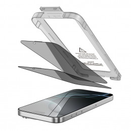 „Tech-Protect Quick Set Spy+“ privatumo stiklų, skirtų „iPhone 16 Pro Max“, 2 vnt. pakuotėje